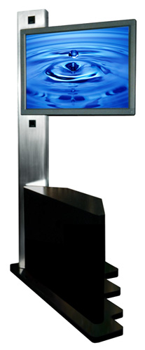 Empire State Building, NY, NY. Information  displays are located at the entrance to the elevators to the observation deck